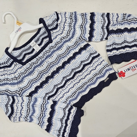 Limited too, Blue & white, girls knit crop top. New with tags. Y2K vibes. - Picture 4 of 9